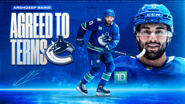 CANUCKS AGREE TO TERMS WITH ARSHDEEP BAINS ON A TWO-YEAR CONTRACT EXTENSION 